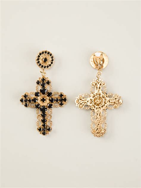 dolce gabbana flower clip earrings|dolce gabbana cross earrings.